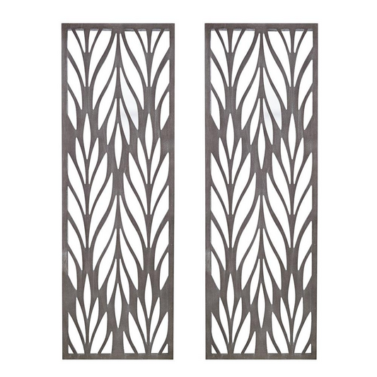 Grey Laser Cut Wood 2-piece Panel Wall Decor Set