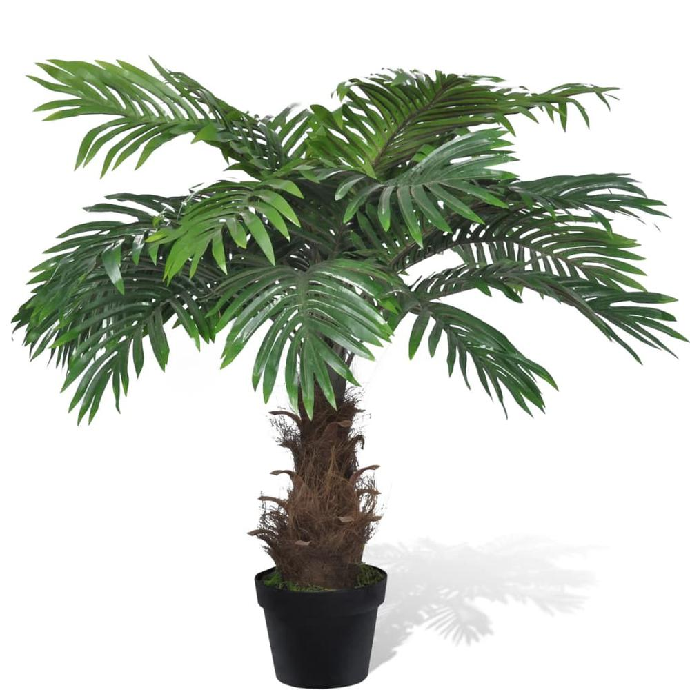 Lifelike Artificial Cycas Palm Tree with Pot - 31" High | Realistic & Maintenance-Free Greenery