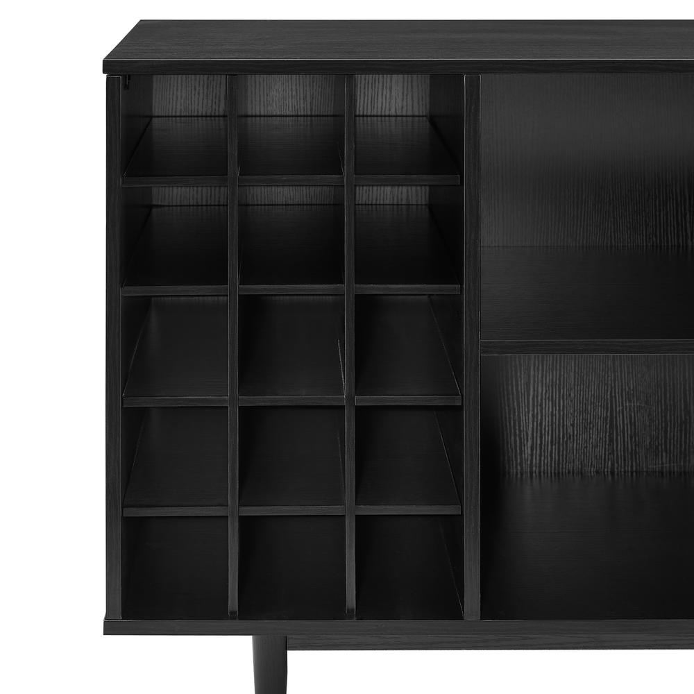 Liam Wine Storage Sideboard Black - Mid-Century Style, 15-Bottle Wine Rack, Perfect for Modern Wine Lovers