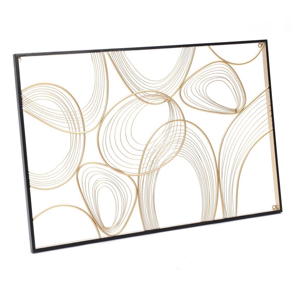 Gold and Black Abstract Metal Rectangular Metal Wall Decor