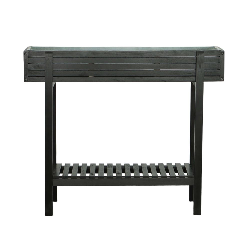 30" Herb Planter Black, Black - Modern Wood Planter for Patio Gardening