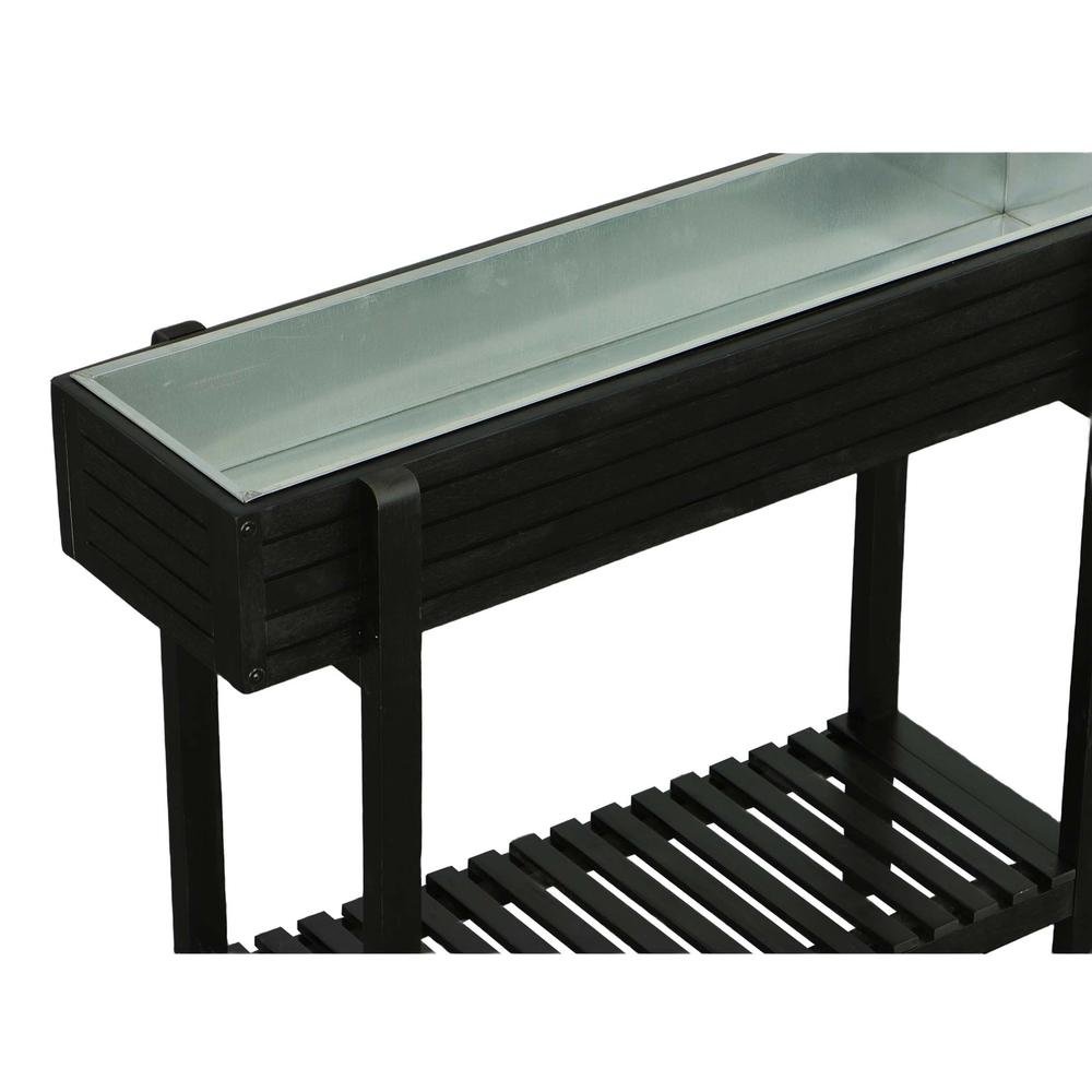 30" Herb Planter Black, Black - Modern Wood Planter for Patio Gardening