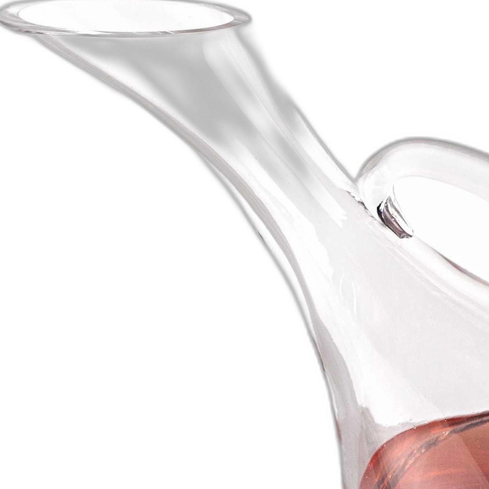 Elegant Mouth Blown Glass Wine Carafe - 32 Oz | Handcrafted Excellence