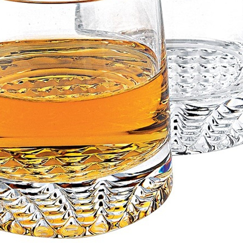 Mouth Blown European Crystal 5 Pc Whiskey Set - Elegant Whiskey Tumbler and Decanter Set