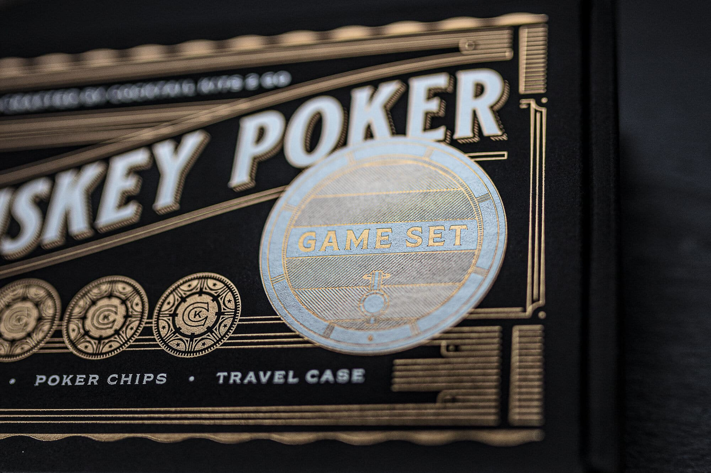 Whiskey Poker Game Set - Premium Travel Pack with Poker Chips and Whiskey Poker Cards