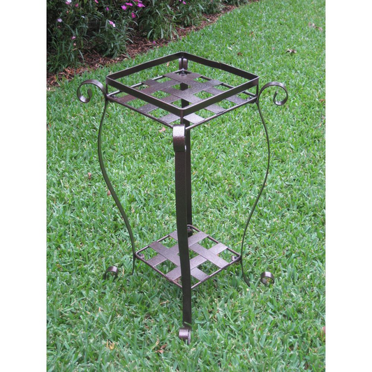 Iron Square Plant Stand - Elegant Outdoor Patio Decor