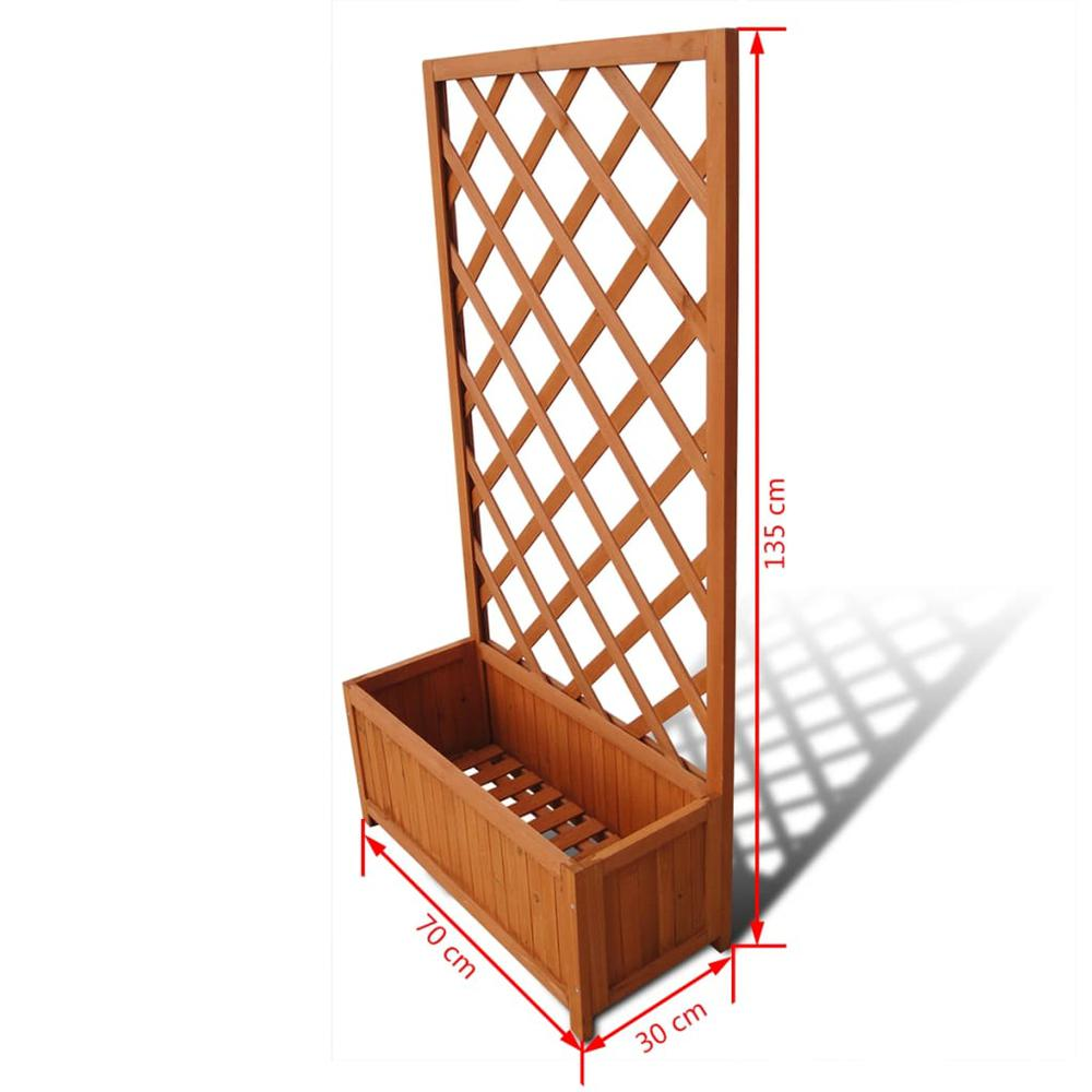 Trellis Planter 2' 4" x 11.8" x 4' 5" | Durable Wood Planter with Built-in Trellis