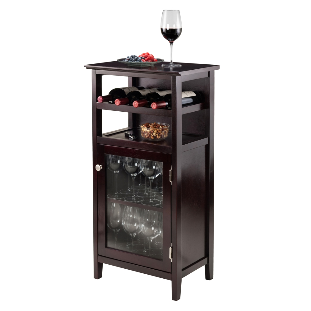 Alta Wine Cabinet – Elegant Wine Storage Solution with Glass Door and Espresso Finish