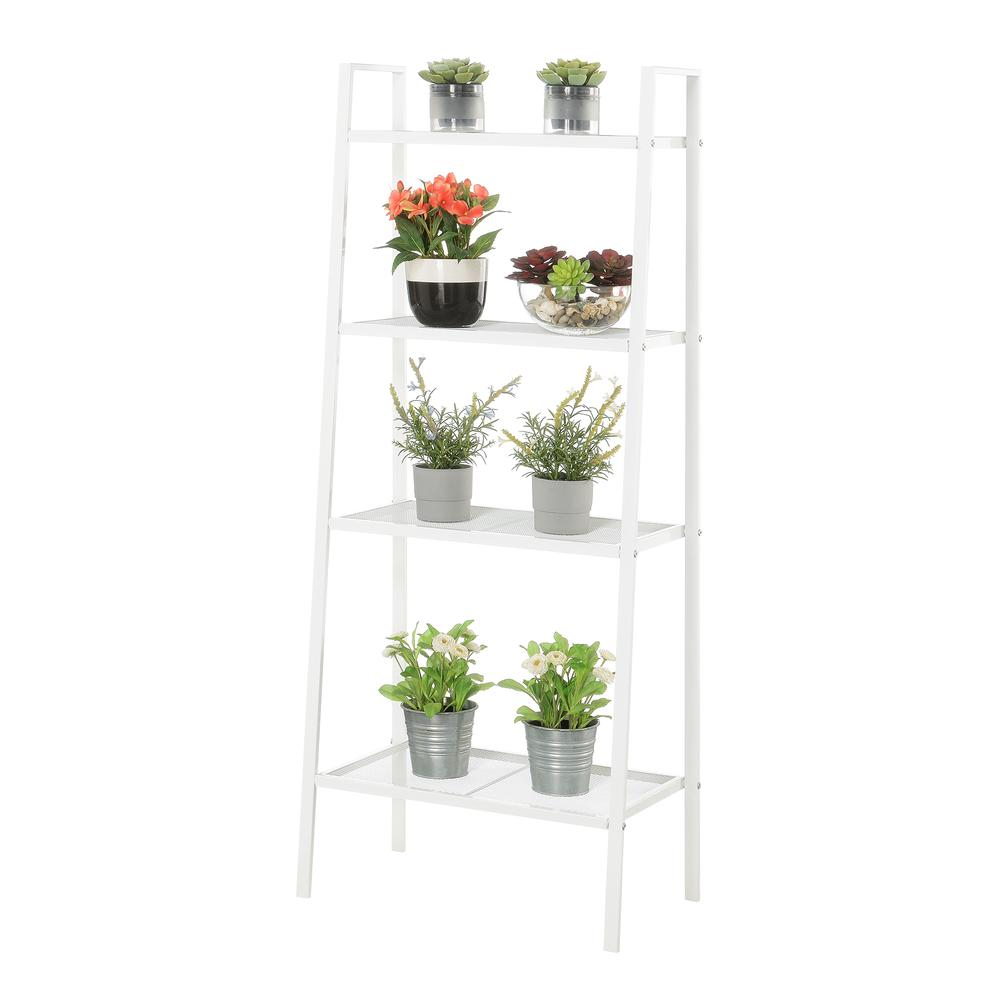 Designs2Go 4 Tier Metal Plant Stand White – Stylish & Durable Plant Display Shelves