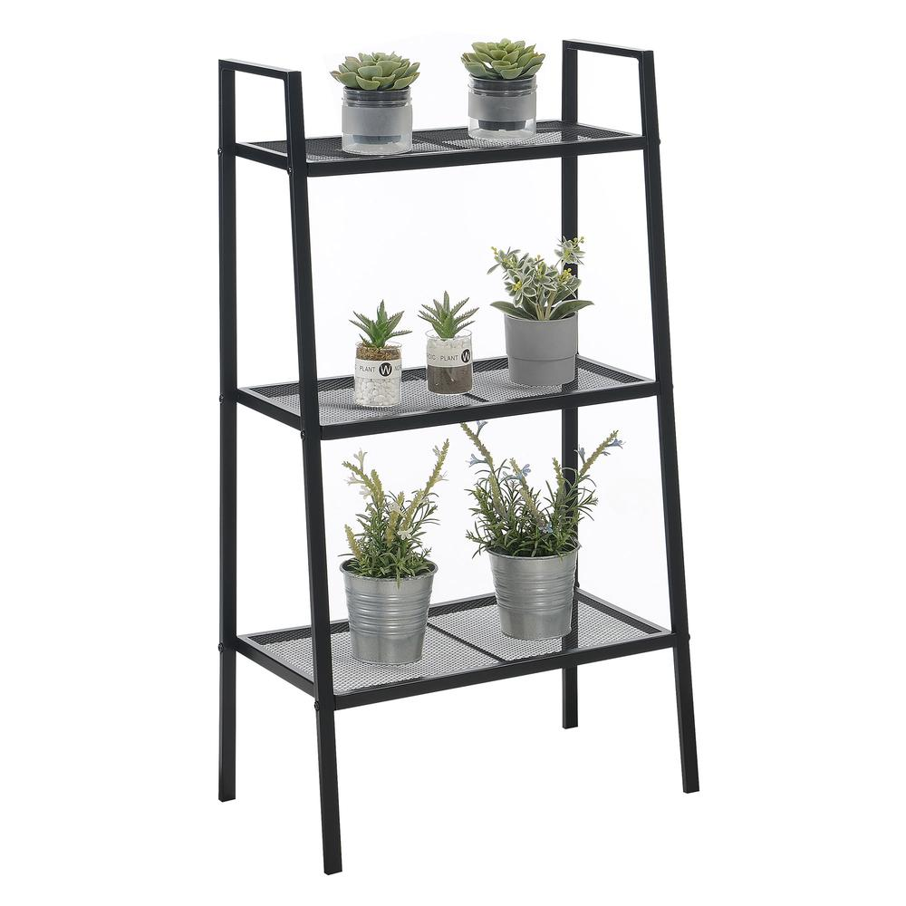 Designs2Go 3 Tier Metal Plant Stand Black - Multi Purpose Plant Display