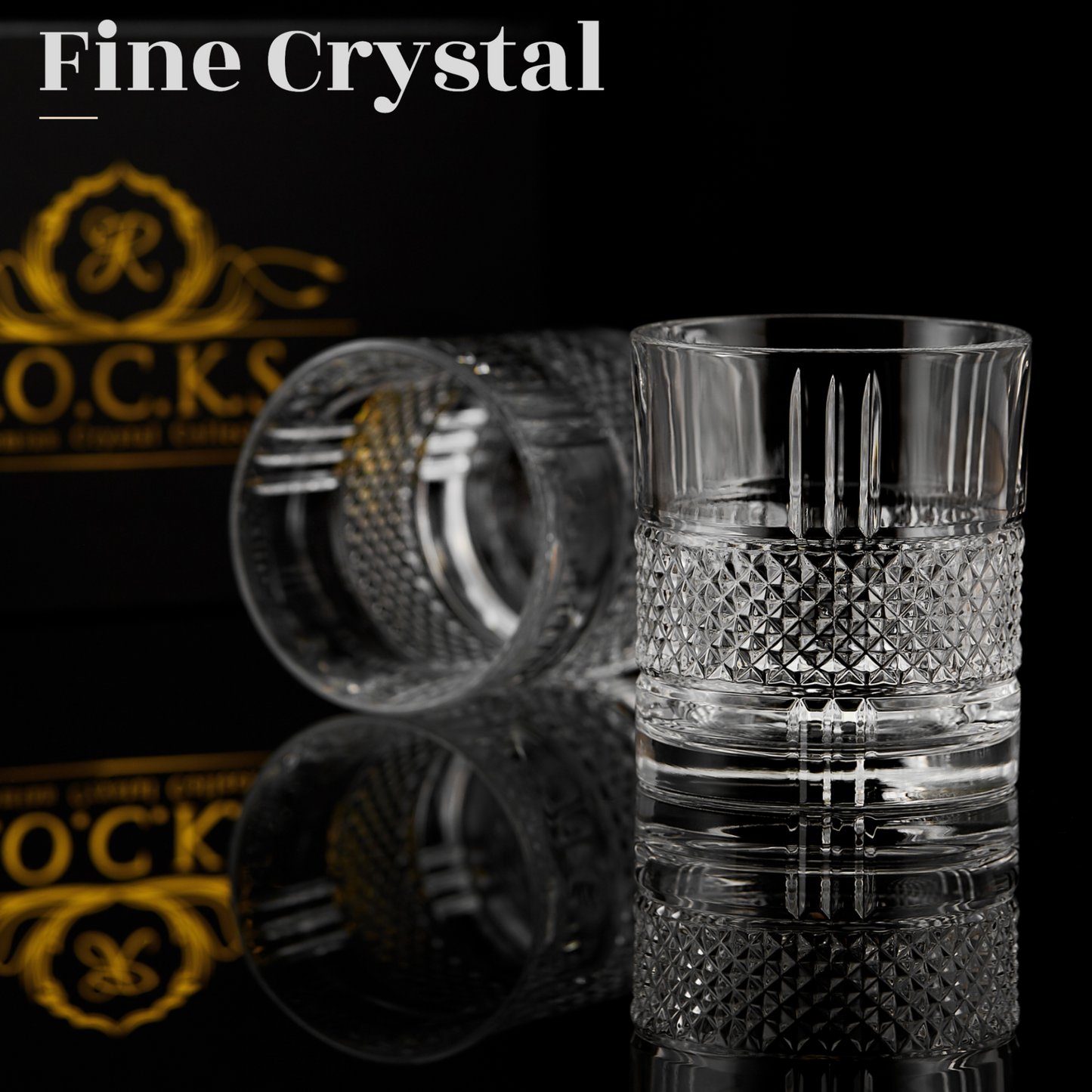 Crystal Whiskey Glasses - Set of 2 Reserve 11.5oz Glass Tumblers | Premium Quality, Eco-Friendly, Ideal for Scotch & Bourbon