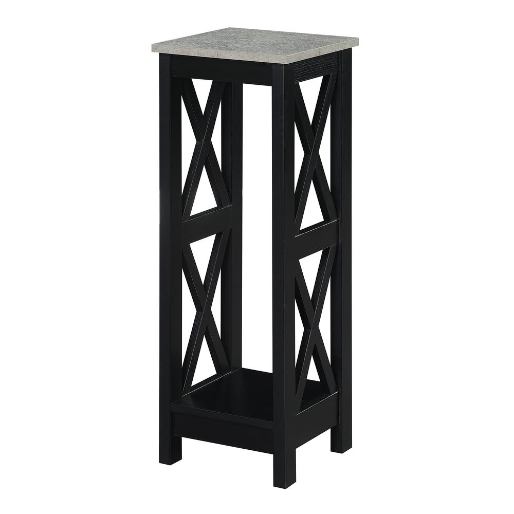 Oxford 2 Tier Tall Plant Stand Cement/Black - Stylish & Durable Display Solution