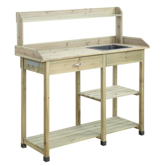 Deluxe Potting Bench with Drawer and Shelves - Durable, Ergonomic, and Functional Gardening Workspace