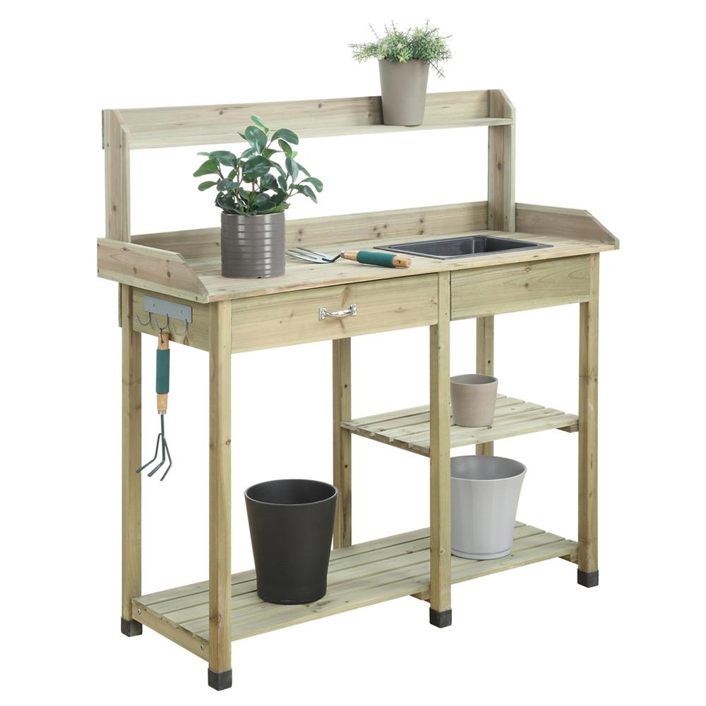 Deluxe Potting Bench with Drawer and Shelves - Durable, Ergonomic, and Functional Gardening Workspace