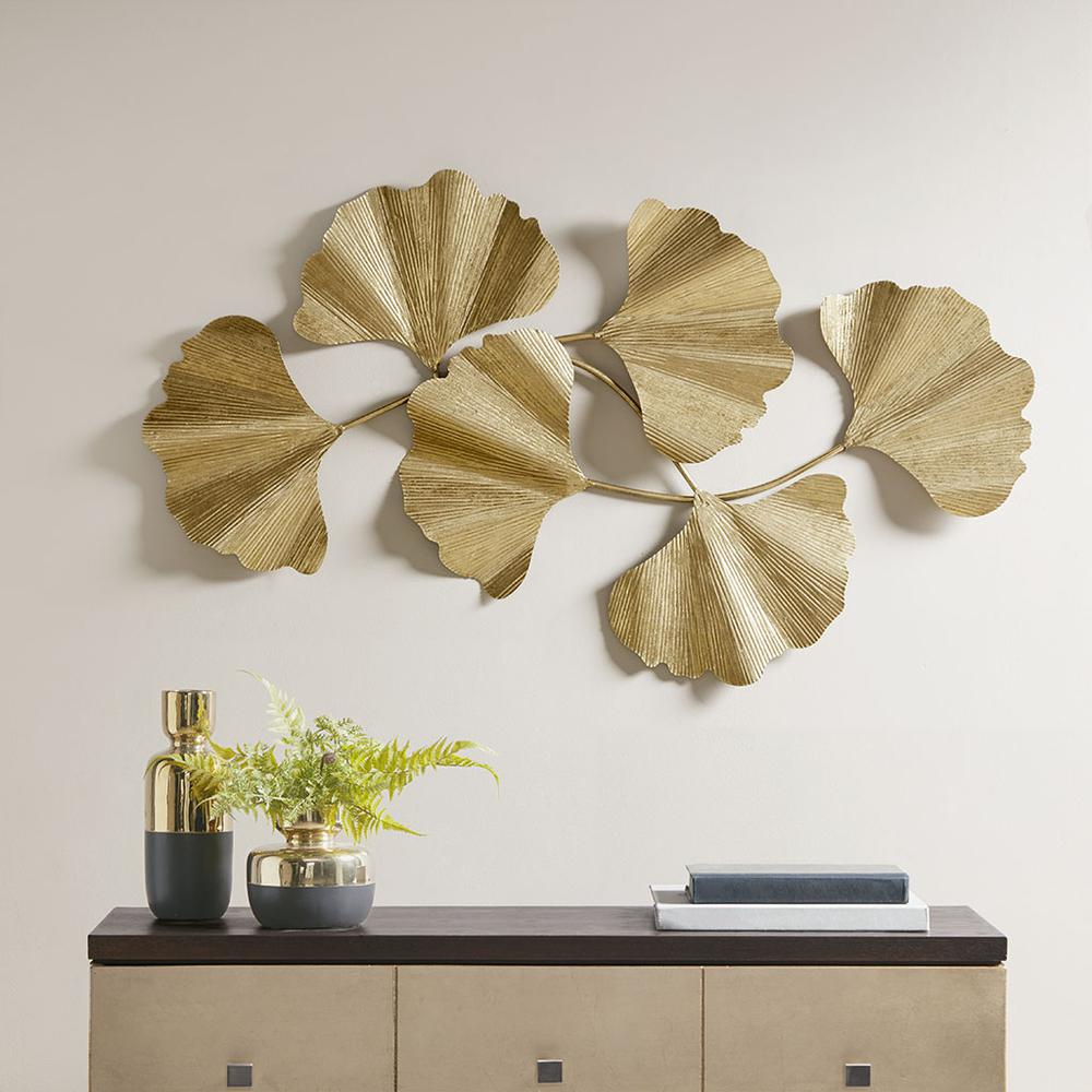 Gold Foil Metal Ginkgo Leaf Wall Decor – Luxurious Home Accent by Martha Stewart