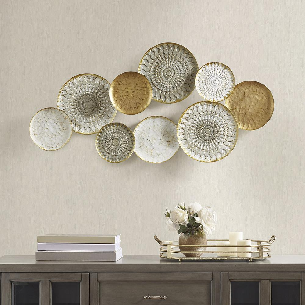 Multi-colored Geometric Metal Discs Wall Decor – Unique & Eye-Catching Metal Art for Home or Office