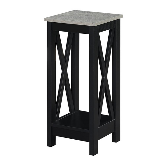 Oxford 2 Tier Plant Stand Cement/Black – Stylish & Durable Plant Display