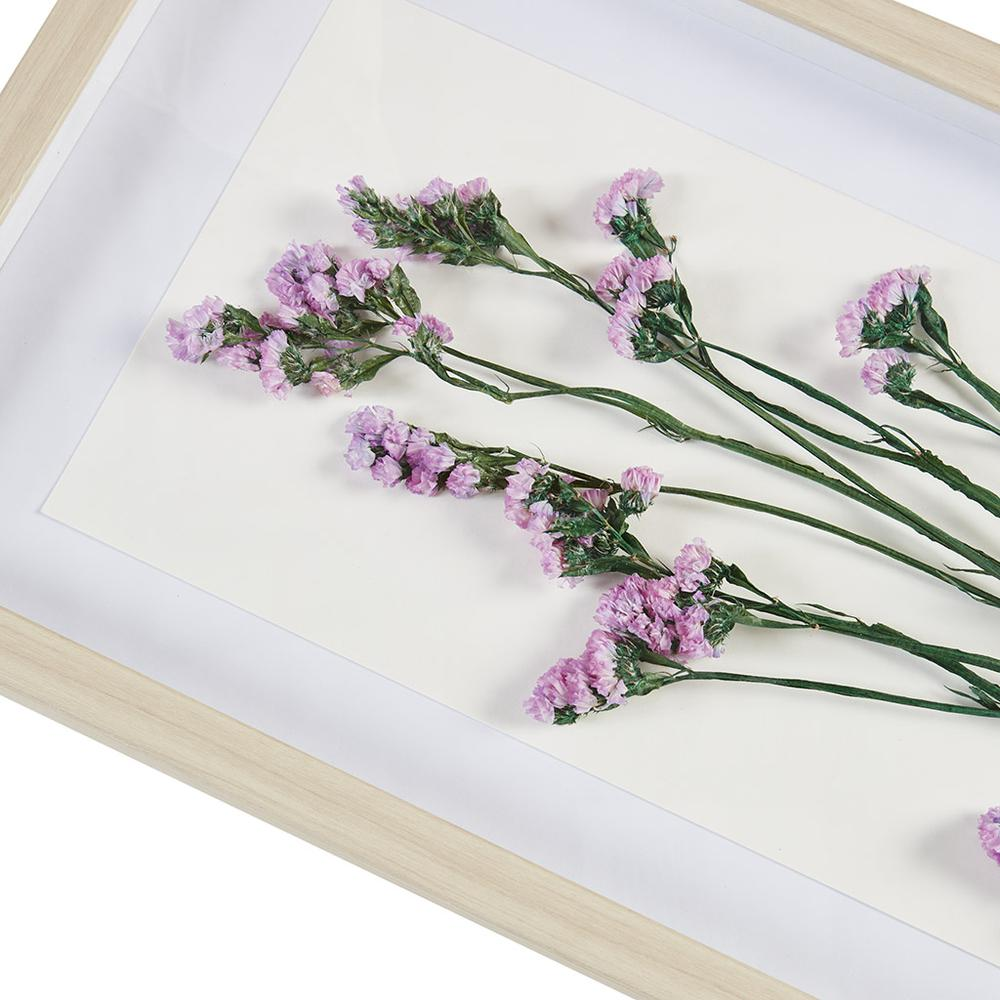 Dried Flower 2-piece Shadow Box Wall Decor Set - Natural Wood Frame, Real Sundried Flowers