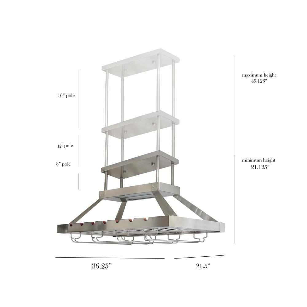 2 Light LED Overhead Wine Rack, Brushed Nickel – Stylish & Functional Wine Storage Solution