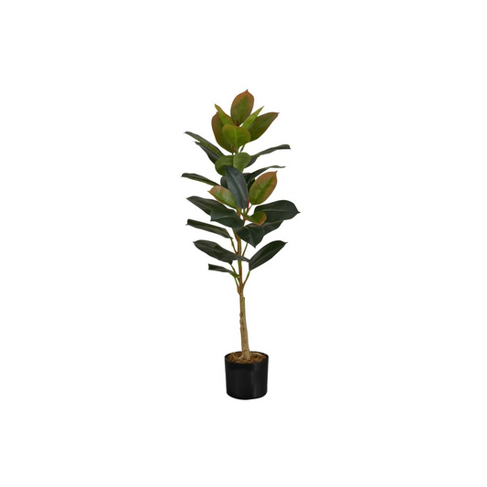 Artificial Plant, 40" Tall Rubber Tree | Indoor Faux Fake Floor Greenery