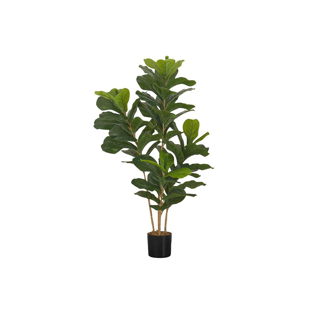 Artificial Plant, 41" Tall Fiddle Tree | Indoor Faux Fake Floor Greenery