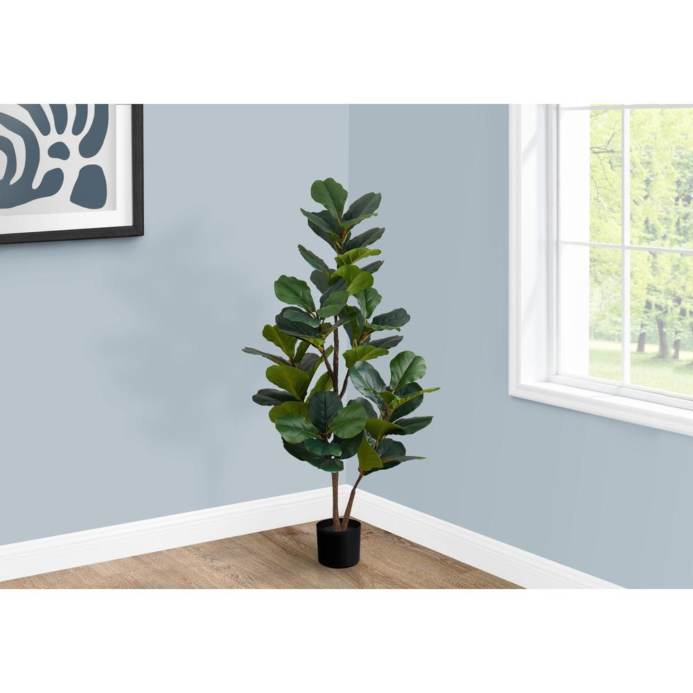 Artificial Plant, 49" Tall Fiddle Tree, Indoor, Faux, Fake, Floor, Greenery