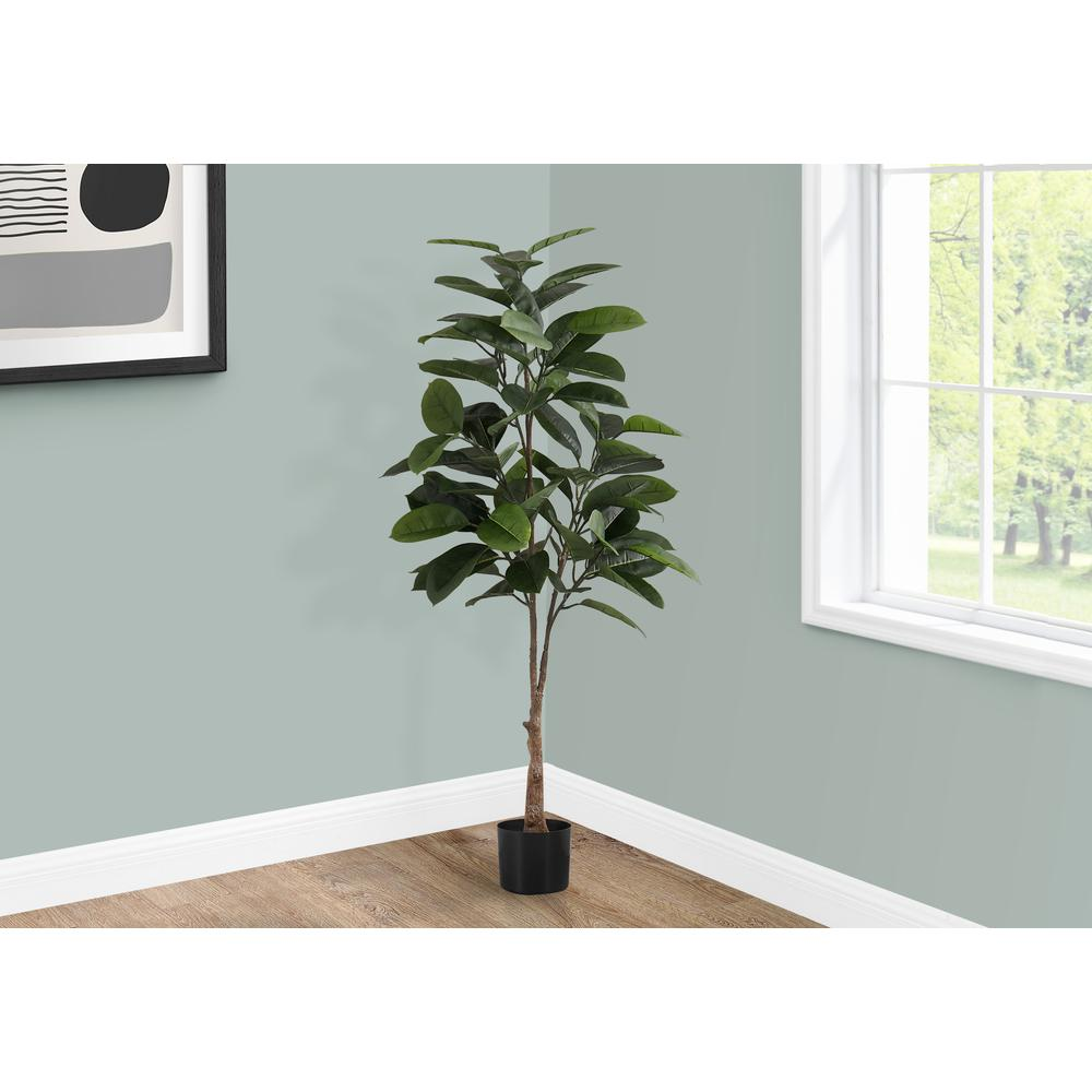 Artificial Plant, 52" Tall Rubber Tree, Indoor, Faux, Fake, Floor, Greenery