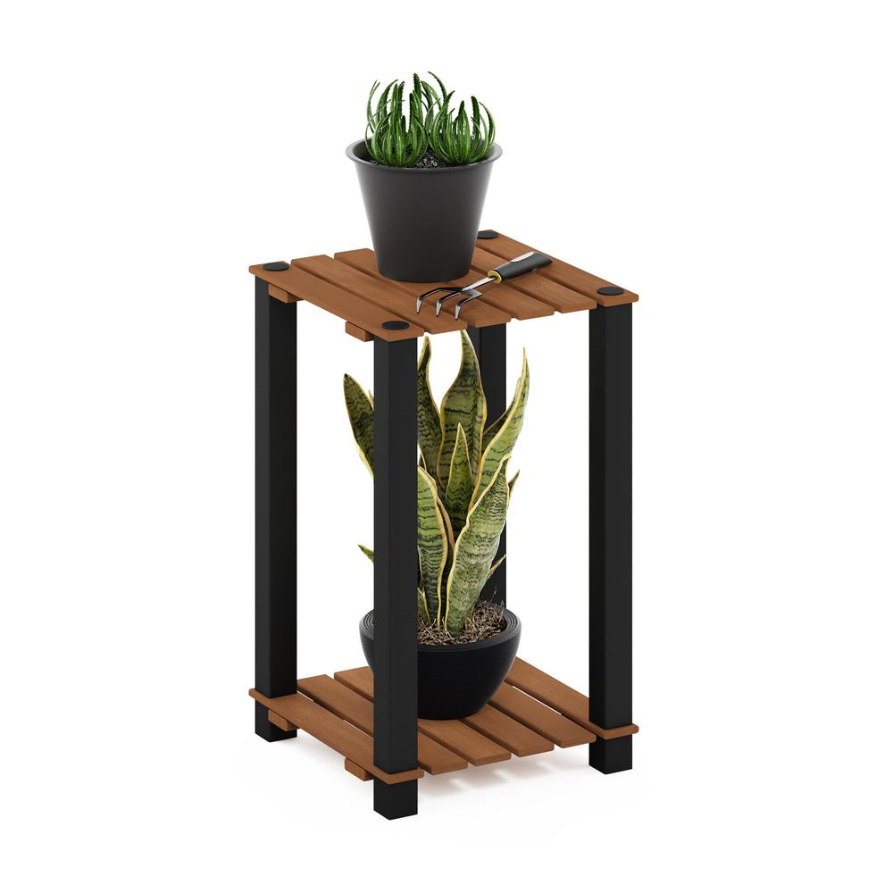 Pangkor 2-Tier Turn-N-Tube Indoor Outdoor Plant Shelf Wood Side Table