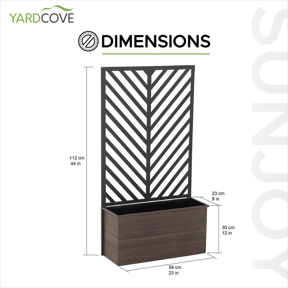 Sunjoy Marston Planter with Screen - Durable & Decorative Garden Trellis Planter for Climbing Plants