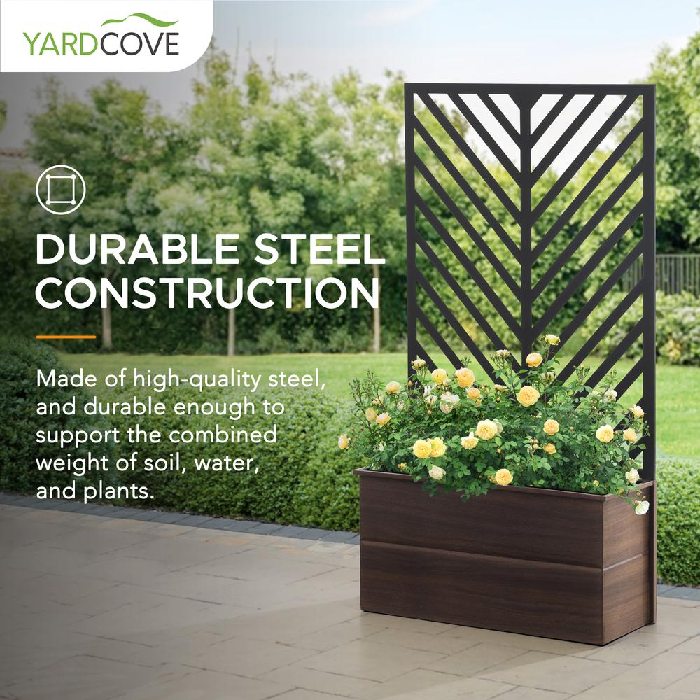 Sunjoy Marston Planter with Screen - Durable & Decorative Garden Trellis Planter for Climbing Plants