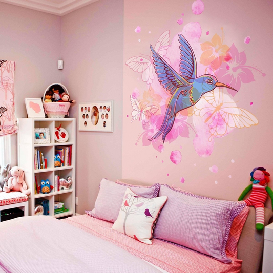 Colorful Hummingbird Wall Vinyl Sticker: Add Charm to Your Home Decor