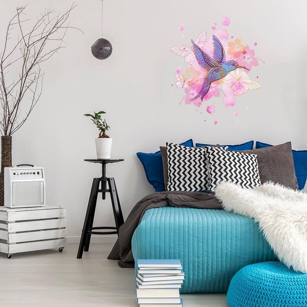 Colorful Hummingbird Wall Vinyl Sticker: Add Charm to Your Home Decor