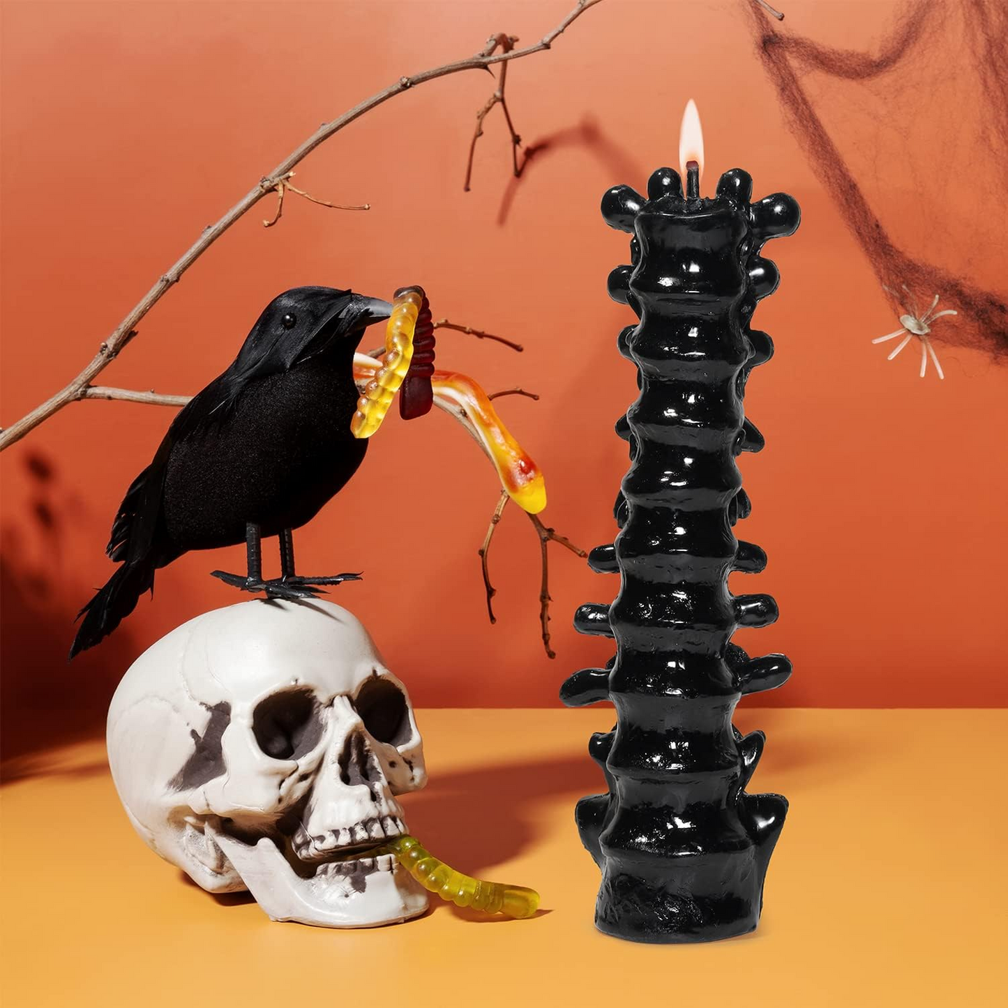 Zellinni Spine Candle - Spinal Cord Bone Decor for Bedroom Goth Candle Living Room