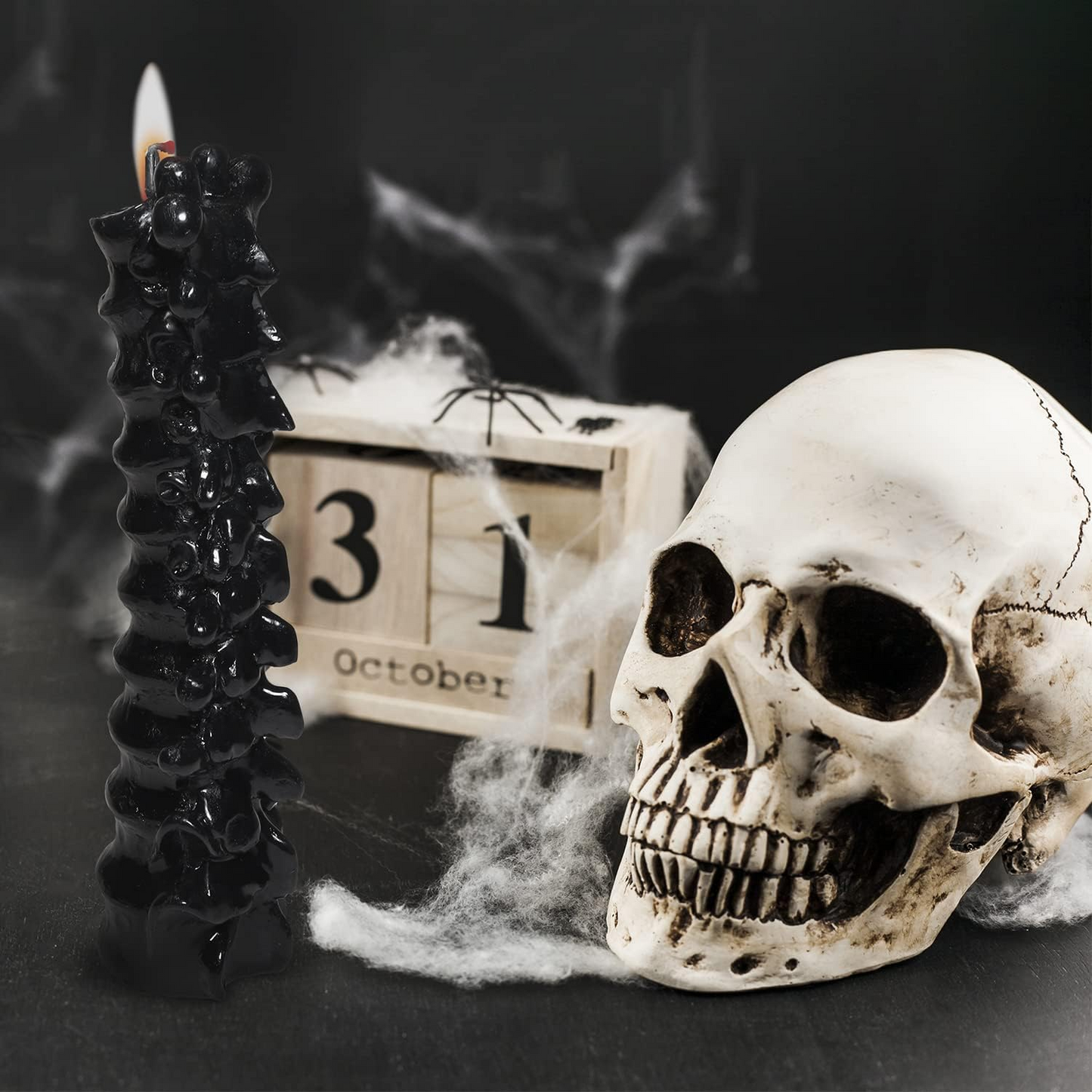 Zellinni Spine Candle - Spinal Cord Bone Decor for Bedroom Goth Candle Living Room