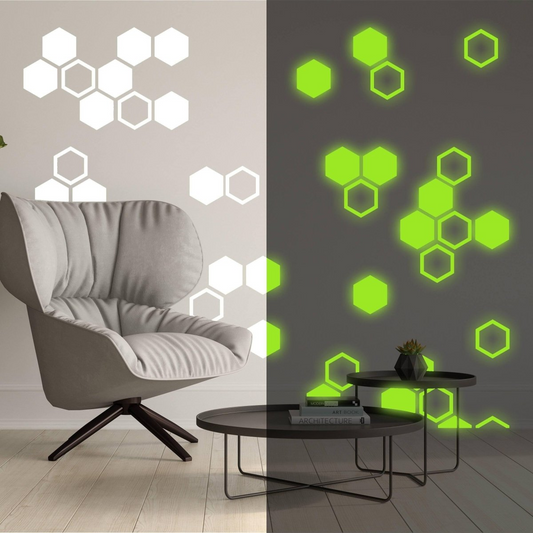 Hexagon Glow in the Dark Wall Stickers | Luminous Wonder Wall Decals for Children's Room