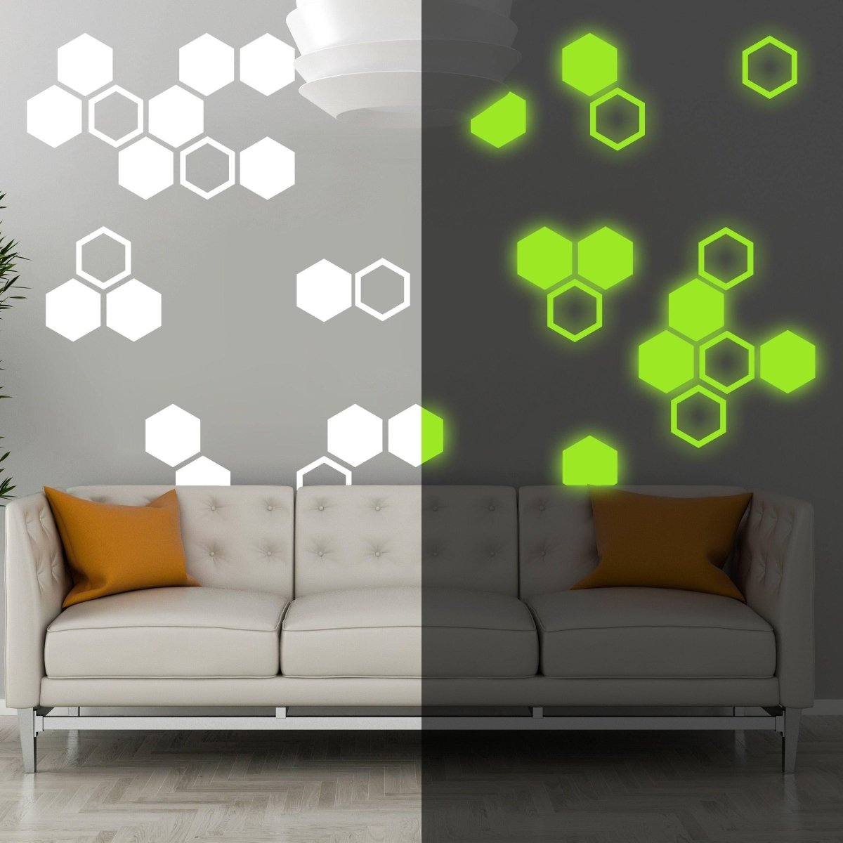 Hexagon Glow in the Dark Wall Stickers | Luminous Wonder Wall Decals for Children's Room