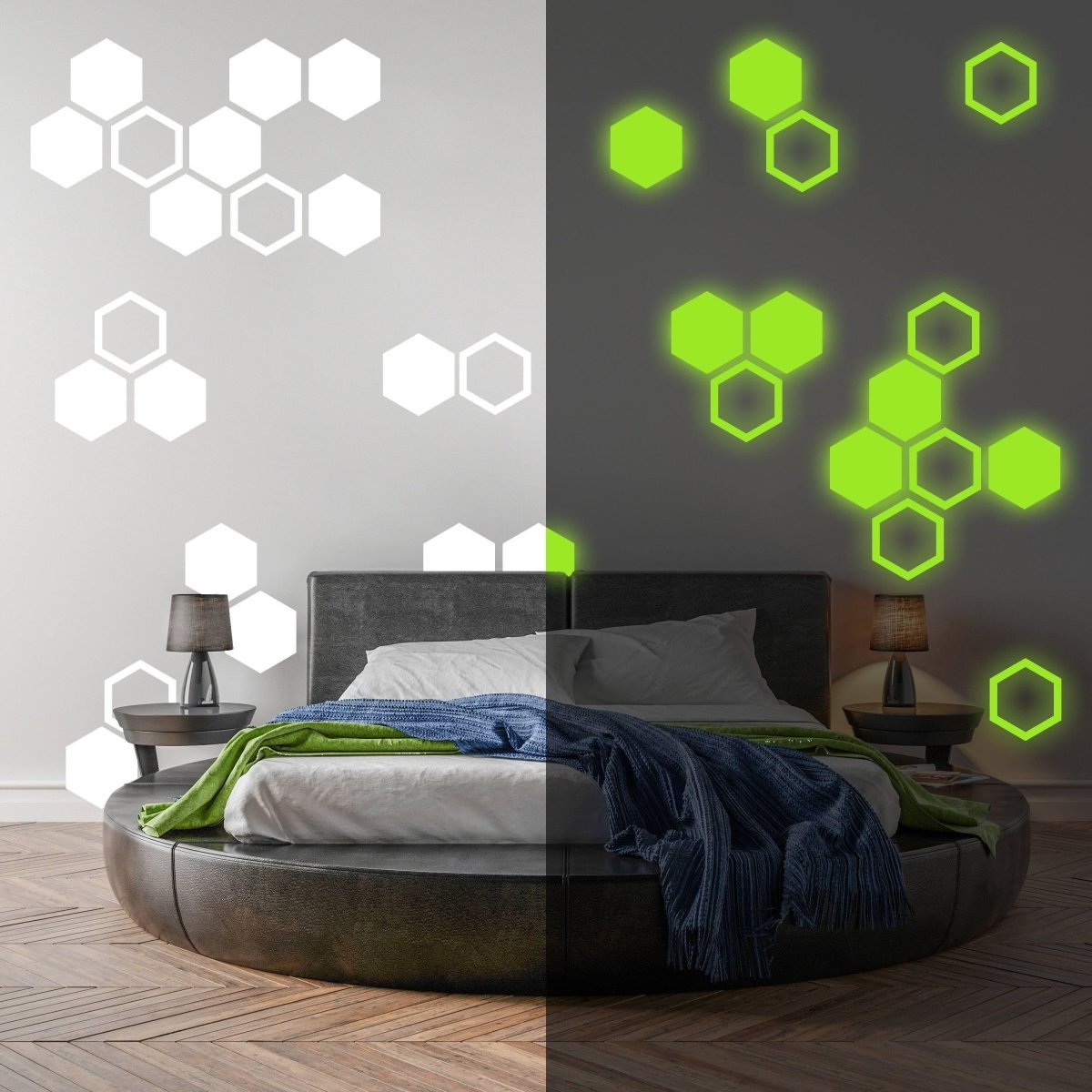 Hexagon Glow in the Dark Wall Stickers | Luminous Wonder Wall Decals for Children's Room