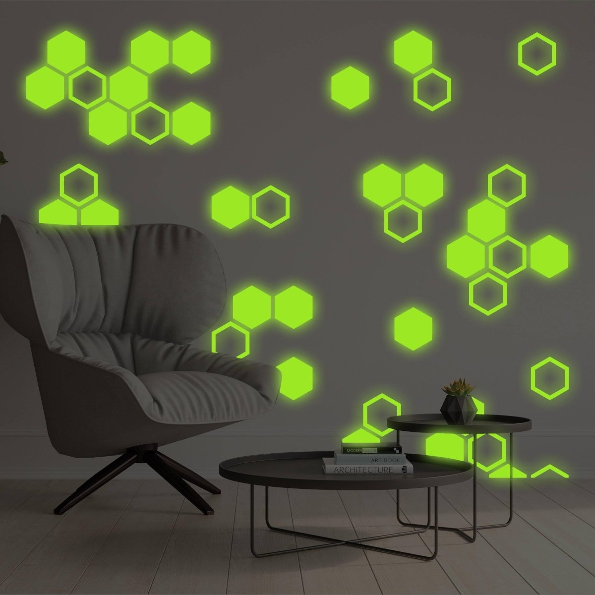 Hexagon Glow in the Dark Wall Stickers | Luminous Wonder Wall Decals for Children's Room