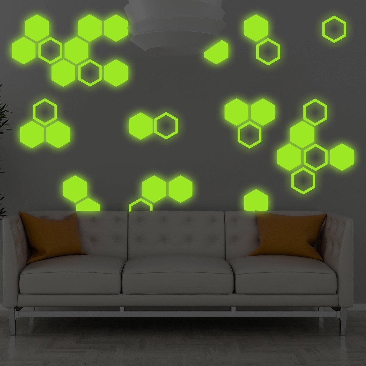 Hexagon Glow in the Dark Wall Stickers | Luminous Wonder Wall Decals for Children's Room