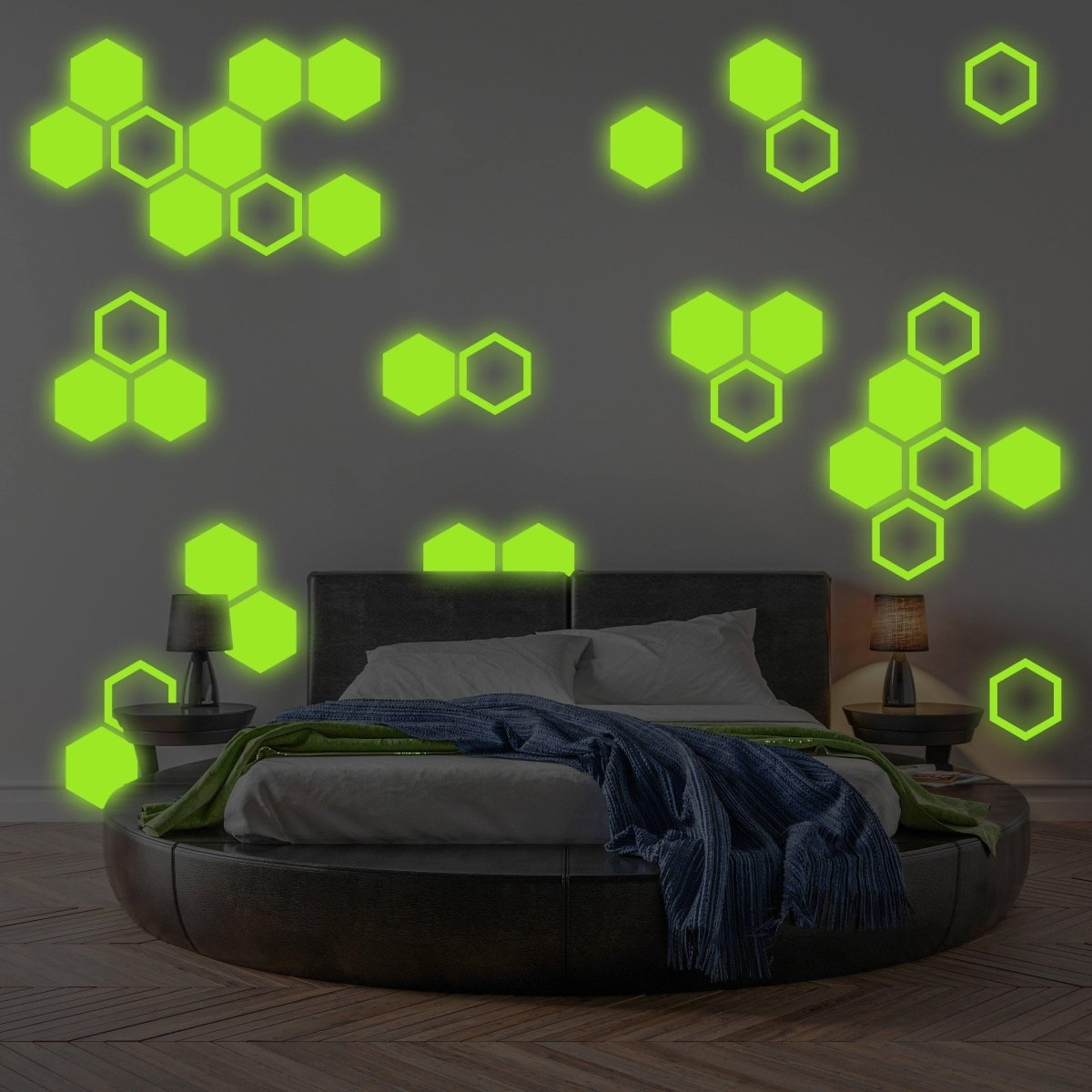 Hexagon Glow in the Dark Wall Stickers | Luminous Wonder Wall Decals for Children's Room