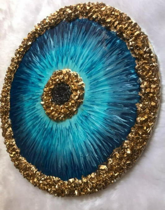 Handmade 3D Evil Eye Hanging Decor - Custom Resin Wall Clock in 3 Sizes