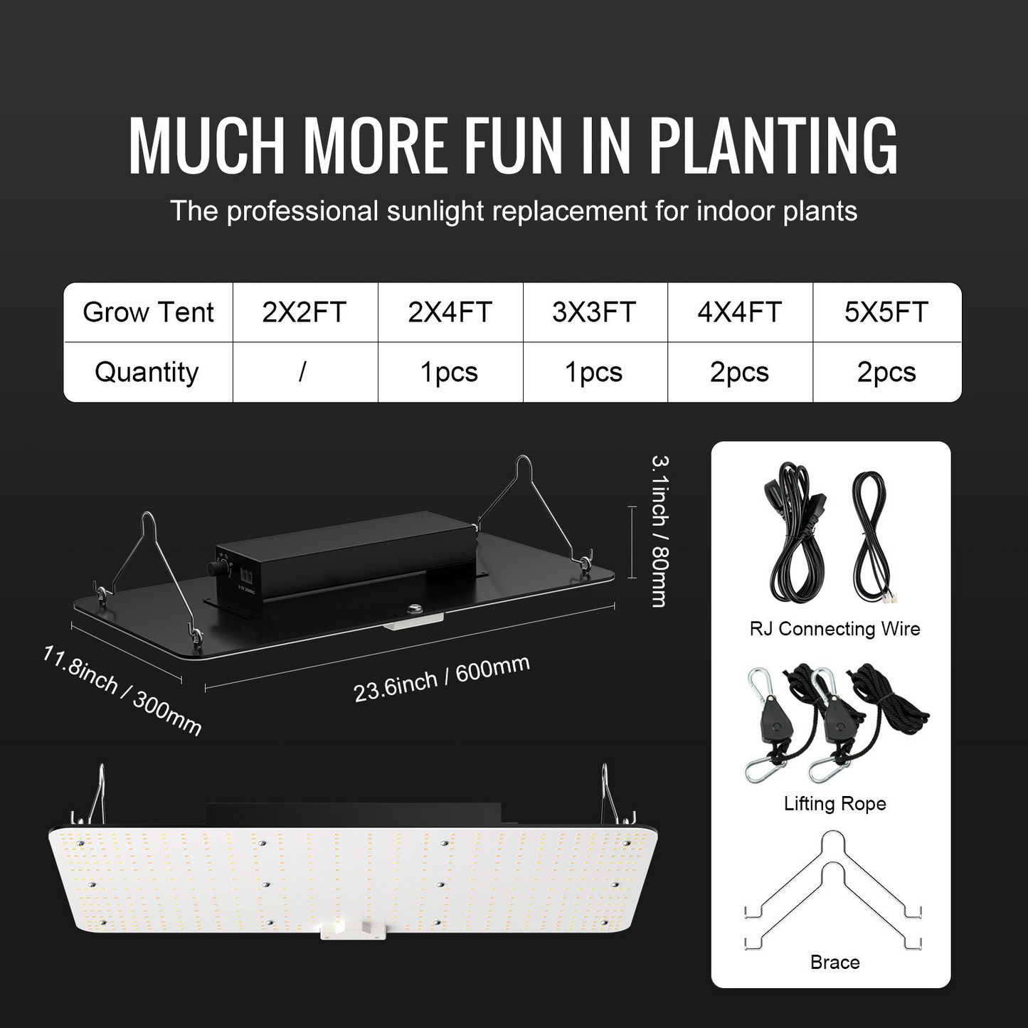 200W LED Grow Light for Indoor Plants Growing | Full Spectrum Dimmable High Yield Growing Lamp