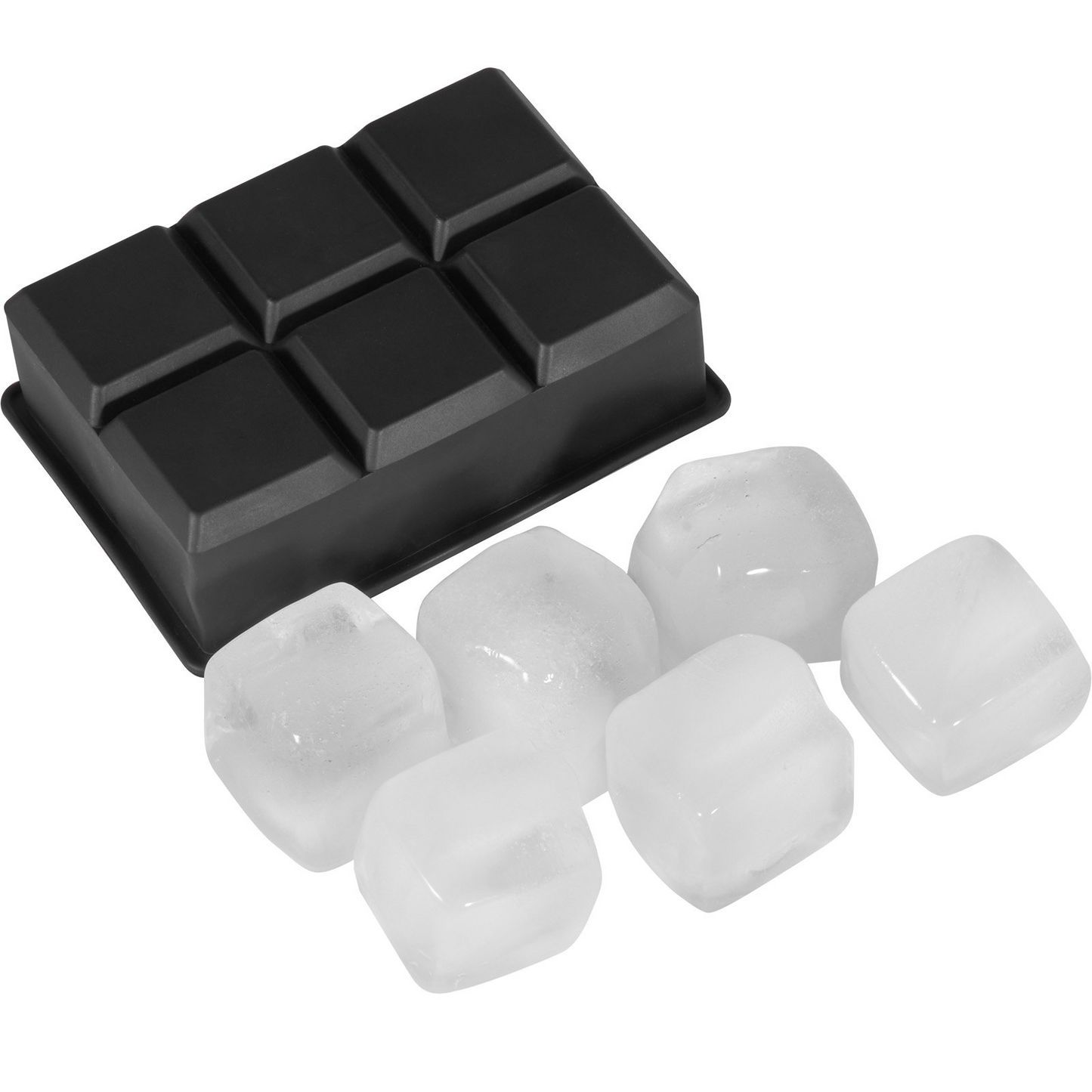 Ice Cube Trays (Set of 2) - 2-in-1 Combo with Silicone Sphere Ice Ball Maker & Large Square Ice Cube Maker with Lid - Reusable Easy Release BPA Free Ice Tray Set for Whiskey Cocktails Bourbon