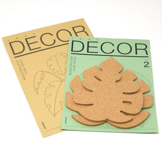 Leaf Decor - Monstera Leaf Cork Trivet Coaster Wall Decor, Set of 2 - Eco-Friendly, Stylish & Functional