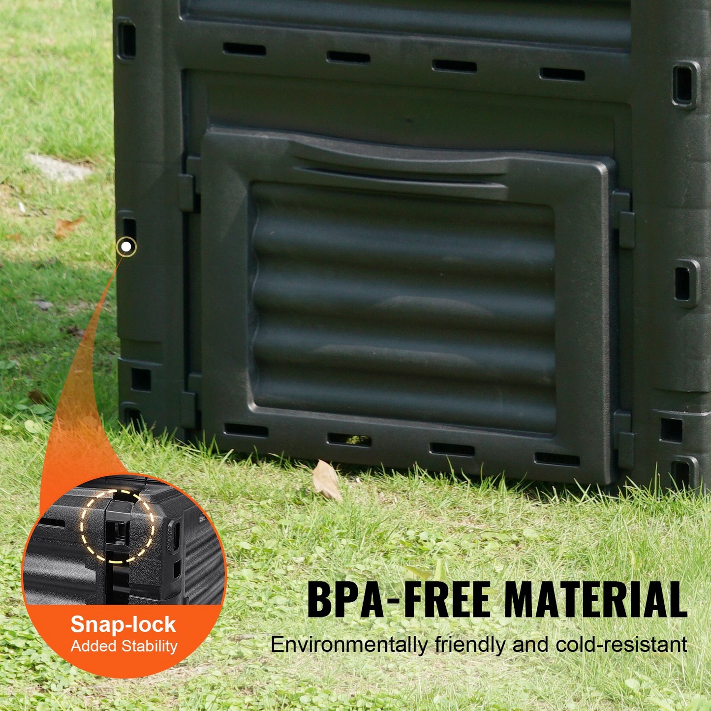 Garden Compost Bin 80 Gal - BPA Free Composter, Large Capacity Outdoor Composting Bin