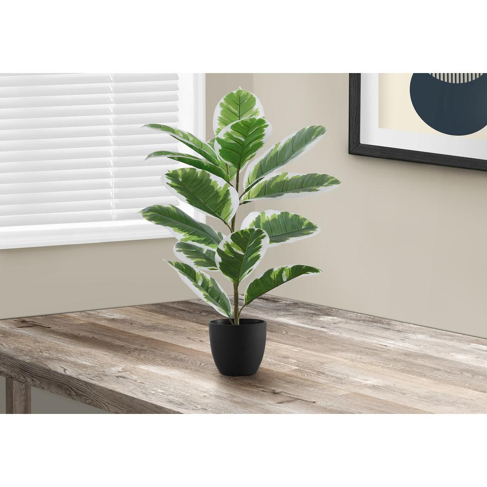 27" Tall Artificial Rubber Plant | Indoor Faux Table Greenery