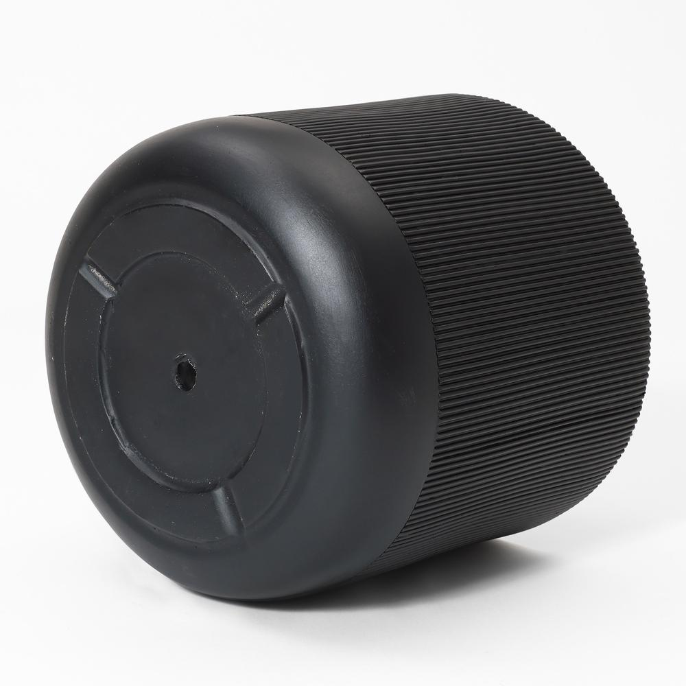 Stylish 14.8-Inch Round Black Stripes MgO Planter - Durable, Lightweight & Weather Resistant