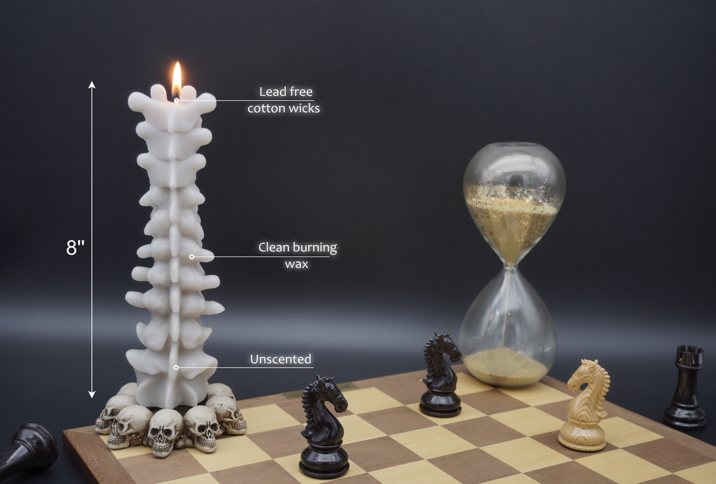 Zellinni Spine Candle - Spinal Cord Bone Decor for Bedroom Goth Candle Living Room