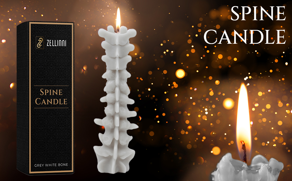 Zellinni Spine Candle - Spinal Cord Bone Decor for Bedroom Goth Candle Living Room