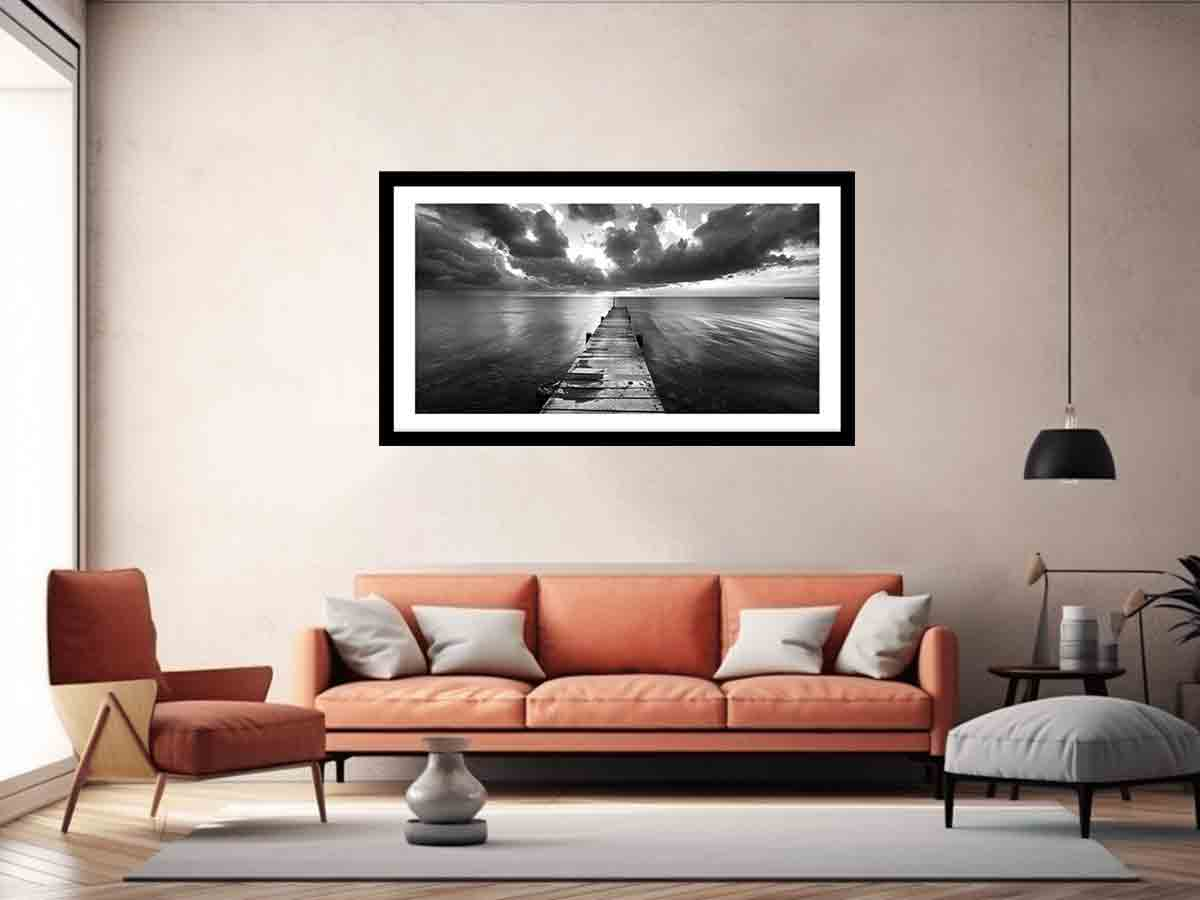 Jetty Road Framed Print - High-Quality Archival Art with Radiata Pine Frame